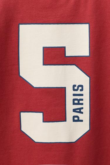 T-SHIRT DE JOGGING AVEC INSCRIPTION - Rouge de Zara - Image 3