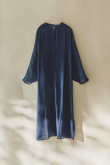 TEXTURED BEACH DRESS - Blue by Zara