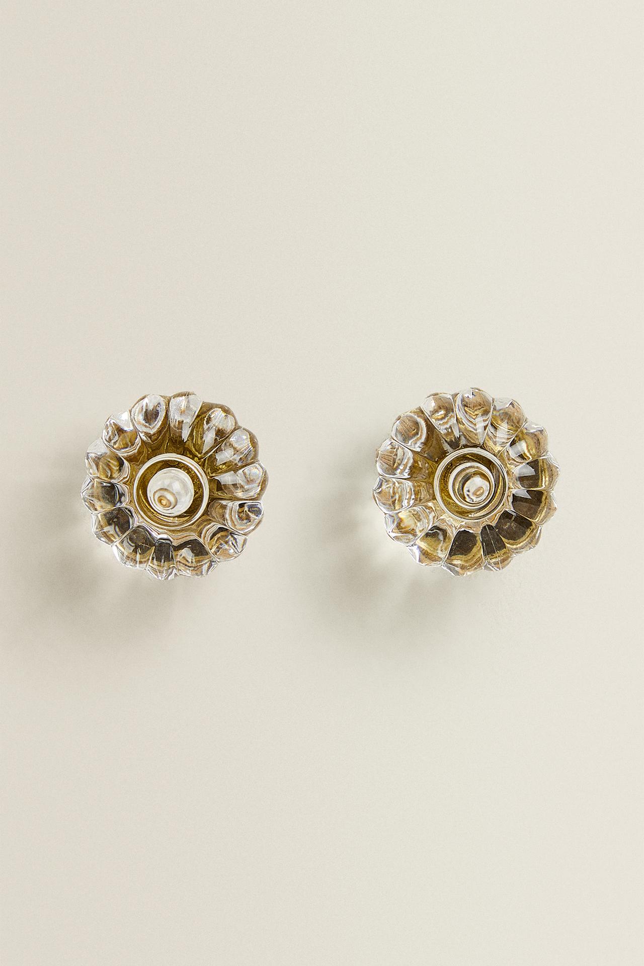 FLOWER ACRYLIC KNOB PACK (PACK OF 2) — Transparent