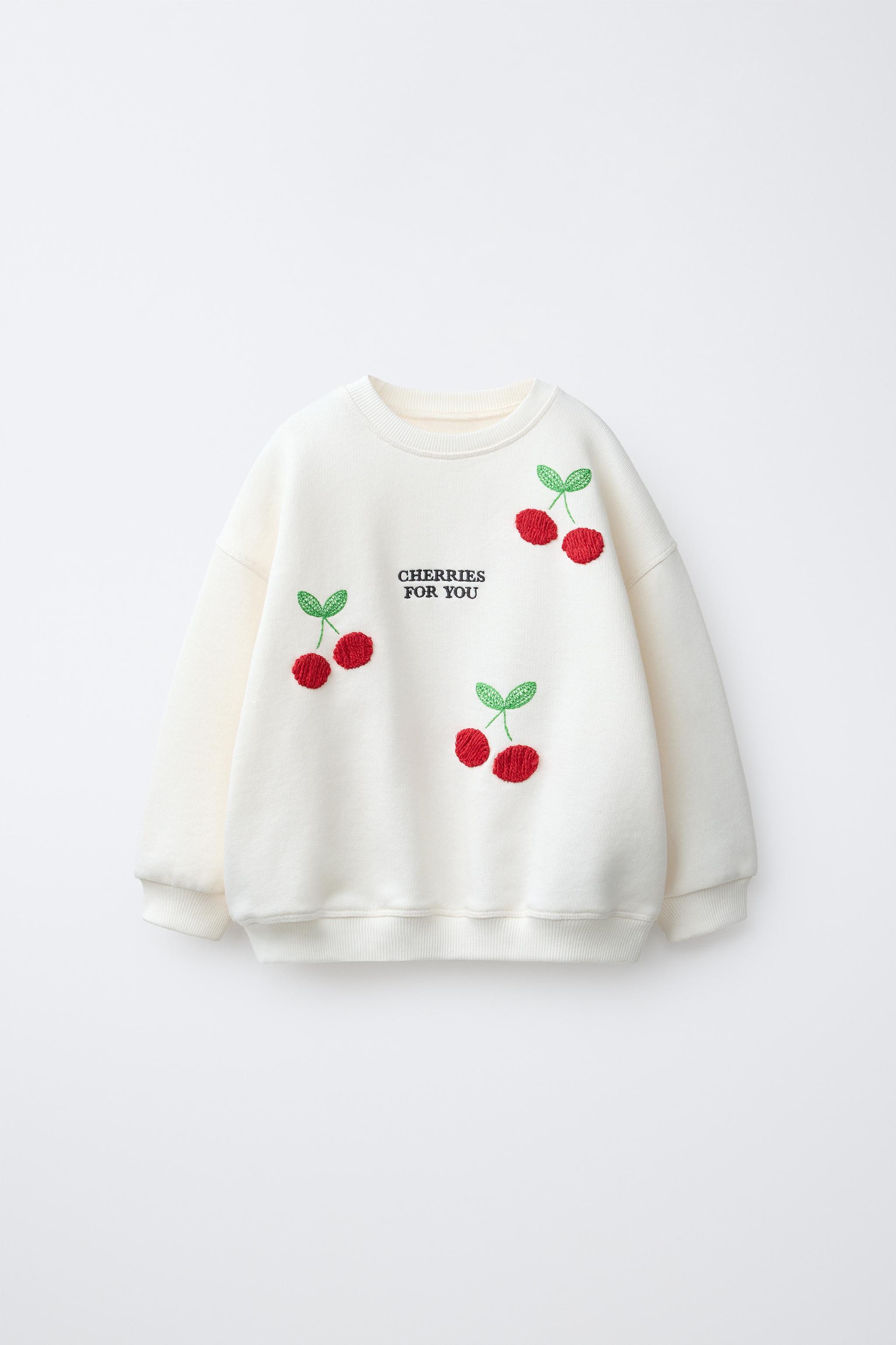 EMBROIDERED CHERRY SWEATSHIRT - Ecru | ZARA United States