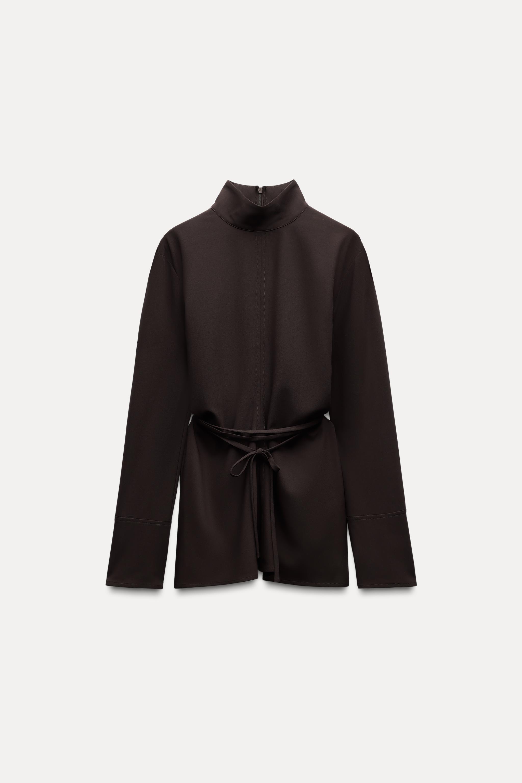 BELTED TOP ZW COLLECTION - Brown | ZARA Canada
