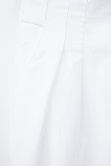PANTALON POPELINE BOUTON BIJOU - Blanc de Zara - Image 3