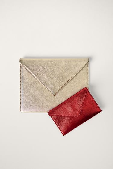 METALLIC EFFECT DOUBLE LEATHER CLUTCH KATE MOSS X ZARA - Multicoloured by Zara