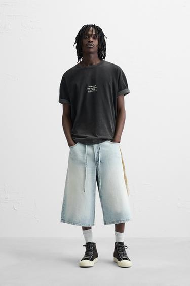 FADED T-SHIRT WITH PATCH - Dark anthracite by Zara - Image 0
