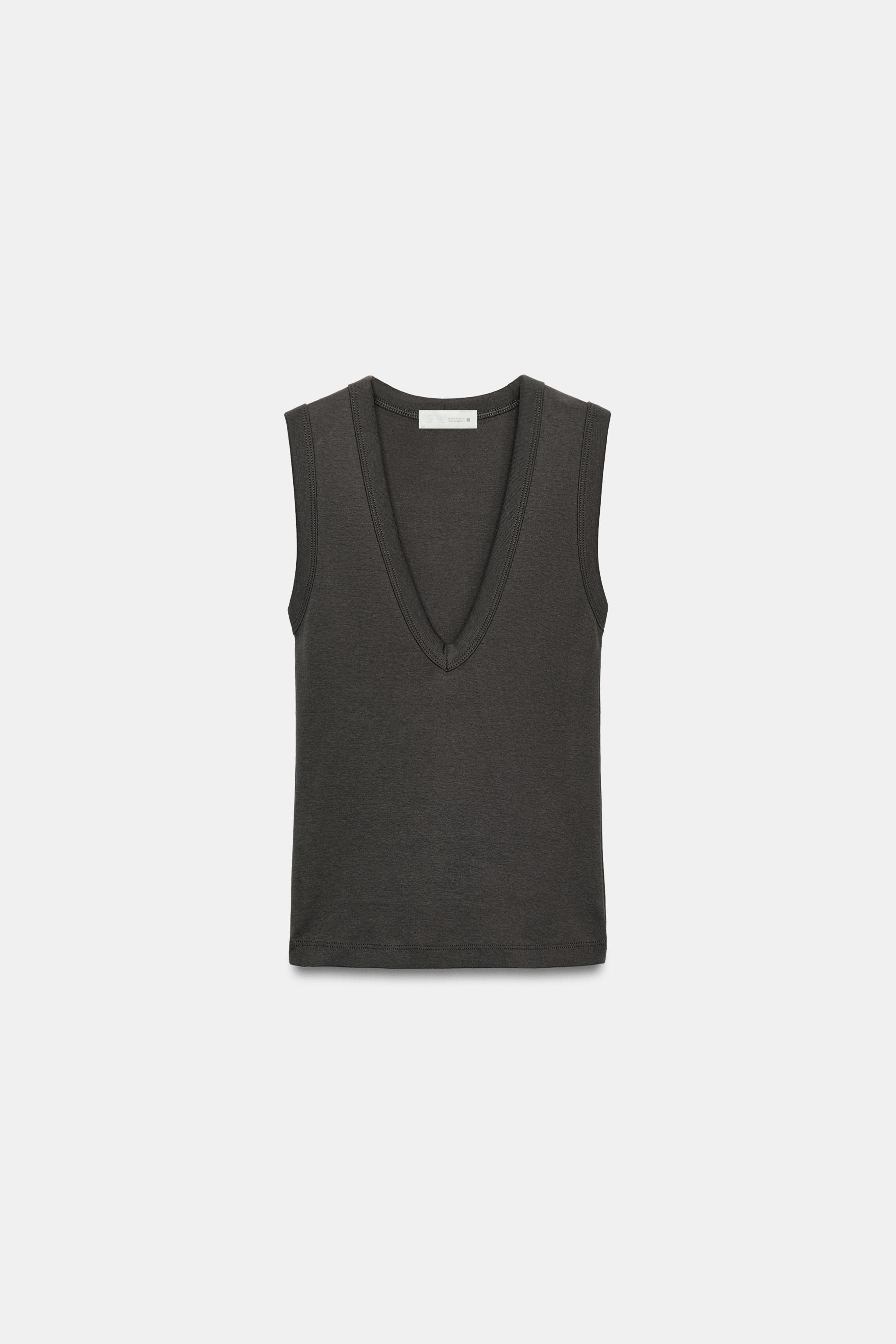 COTTON V-NECK TANK TOP