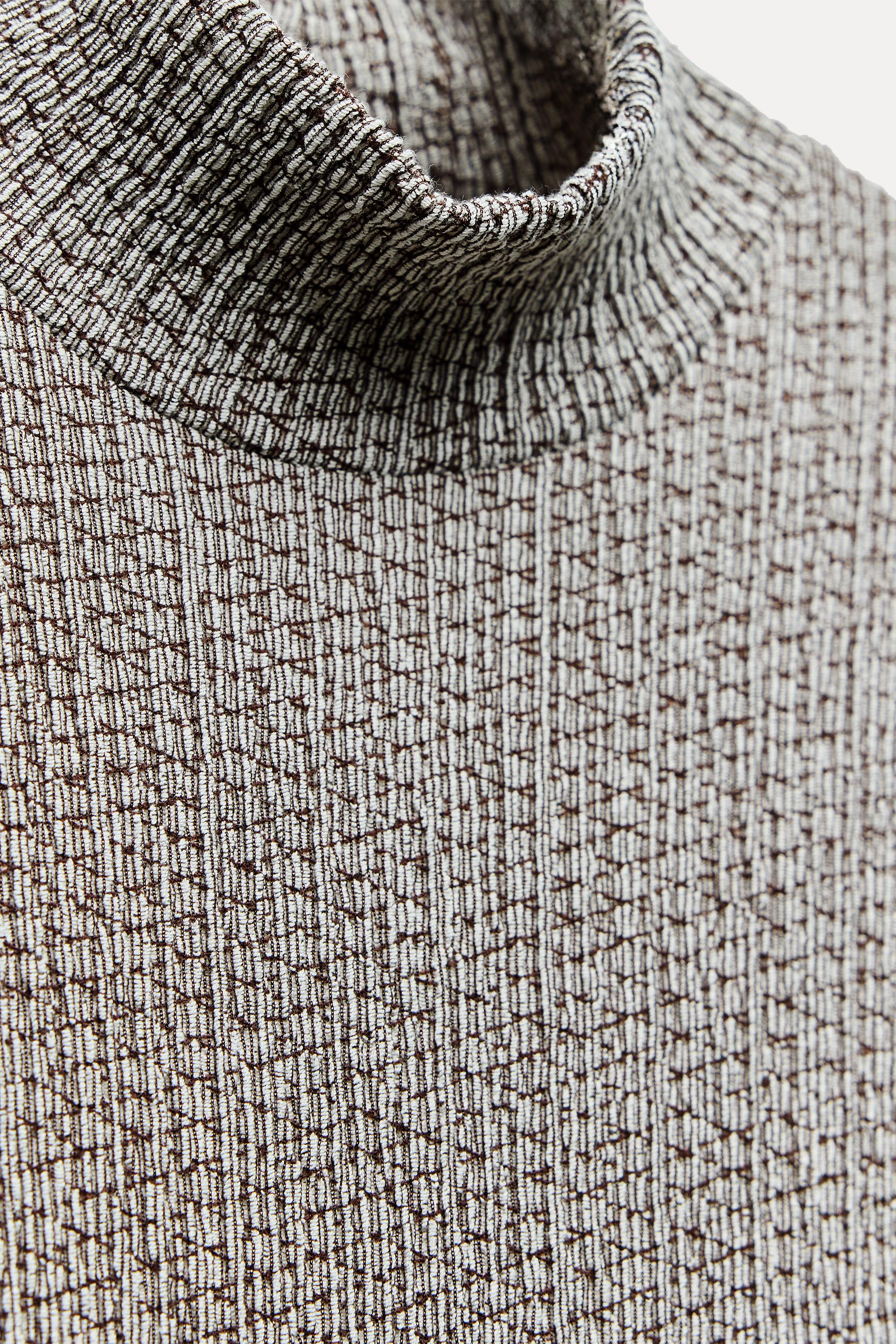 テクスチャー アシンメトリーワンピース - グレー | ZARA Japan
