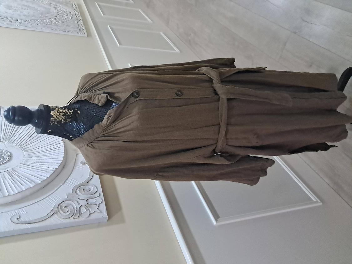 100% LINEN LONG OVERSHIRT ZW COLLECTION - Image 3