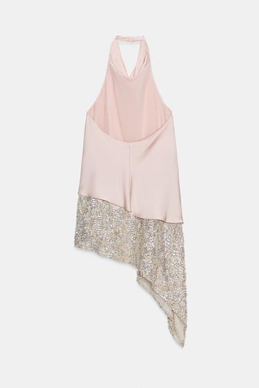 ROBE MIDI BIMATIÈRE PAILLETTES - Multicolore de Zara - Image 6