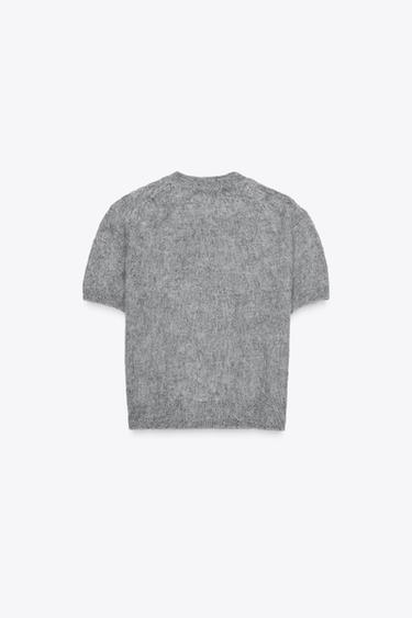 PULL EN MAILLE MANCHES COURTES - Gris de Zara - Image 3