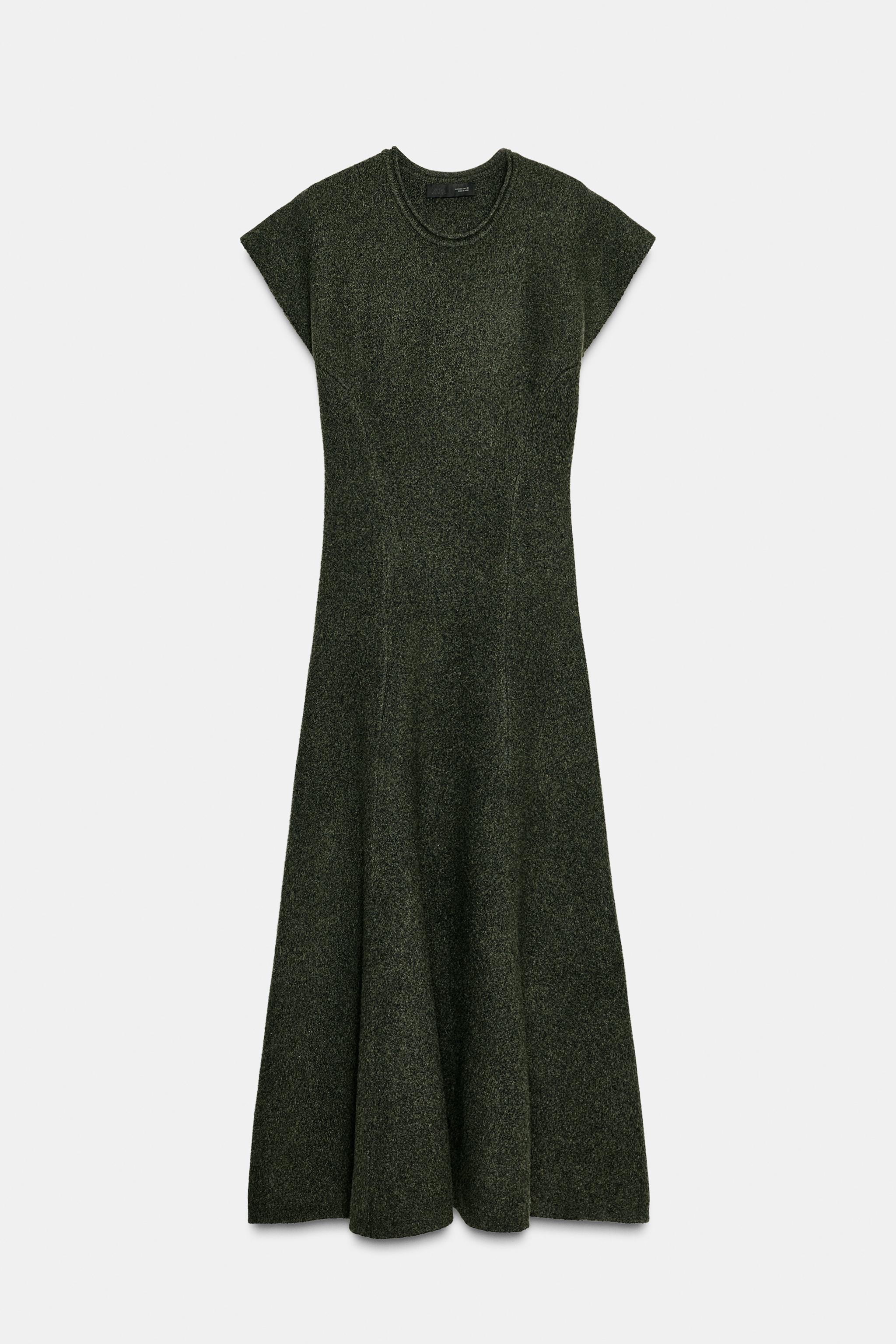 LONG KNIT DRESS - Green marl | ZARA Australia LONG KNIT DRESS - Green marl | ZARA Australia