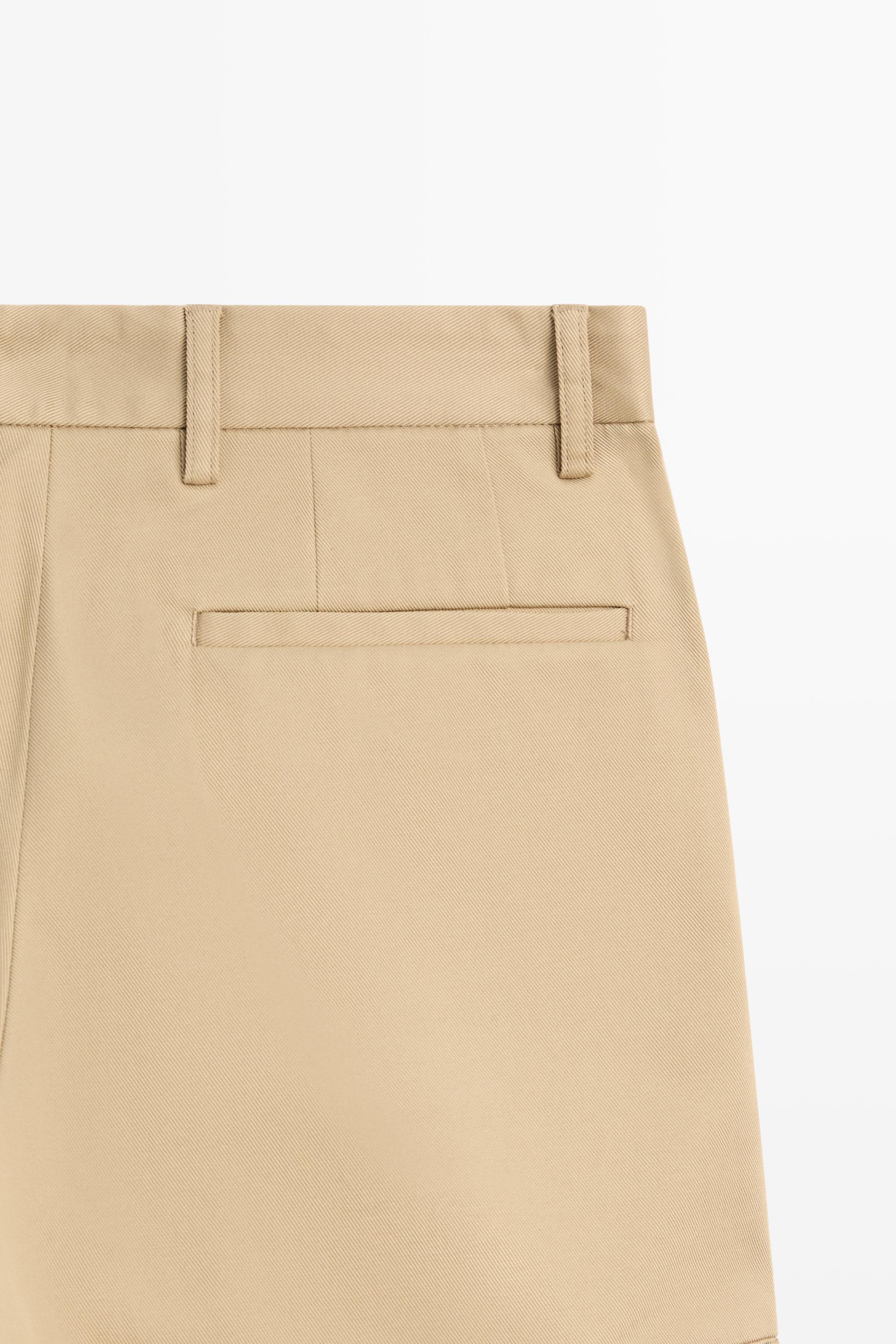 Cotton blend straight-leg pants
