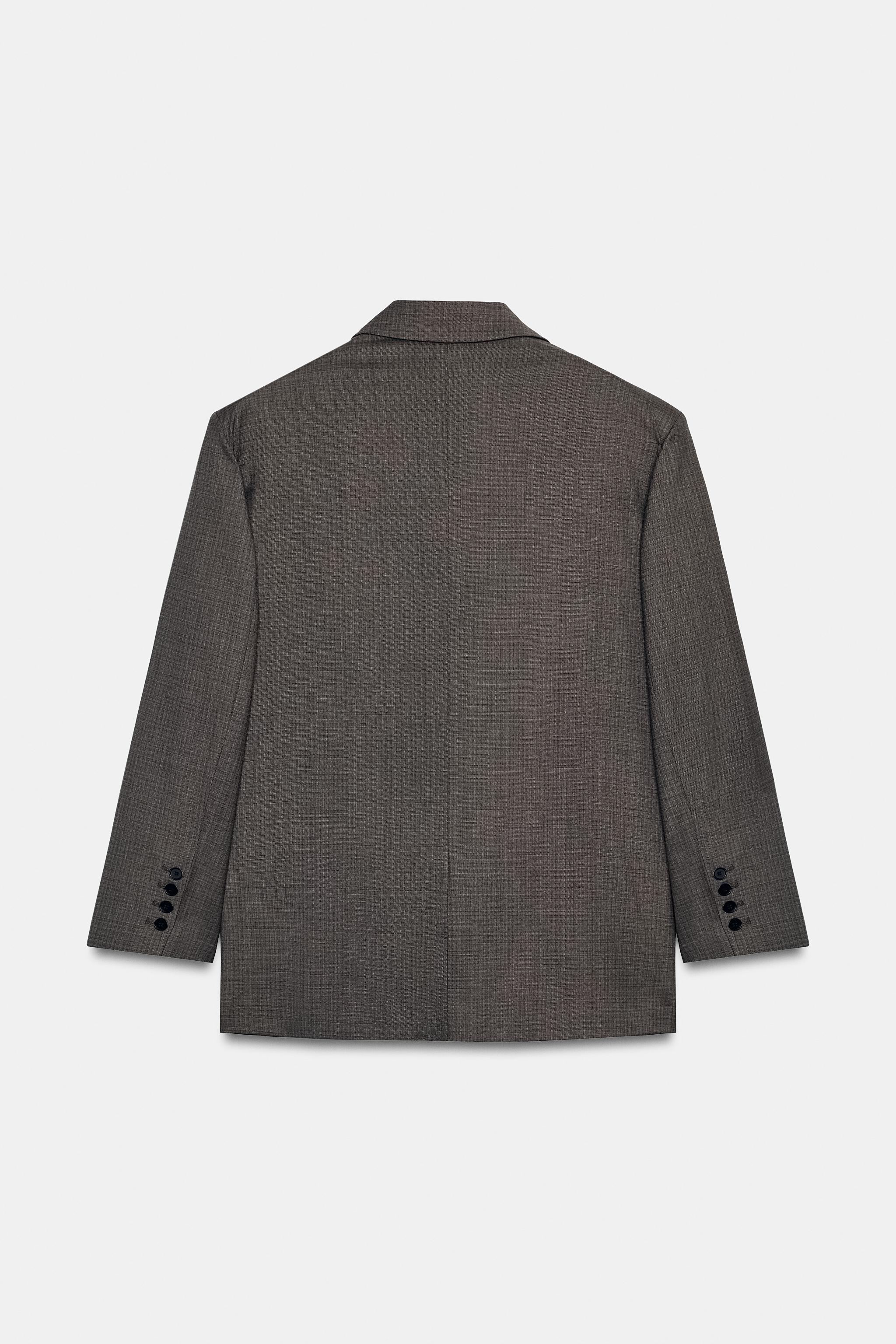 MULTIPOSITION OVERSIZED DOUBLE-BREASTED BLAZER - Brown | ZARA