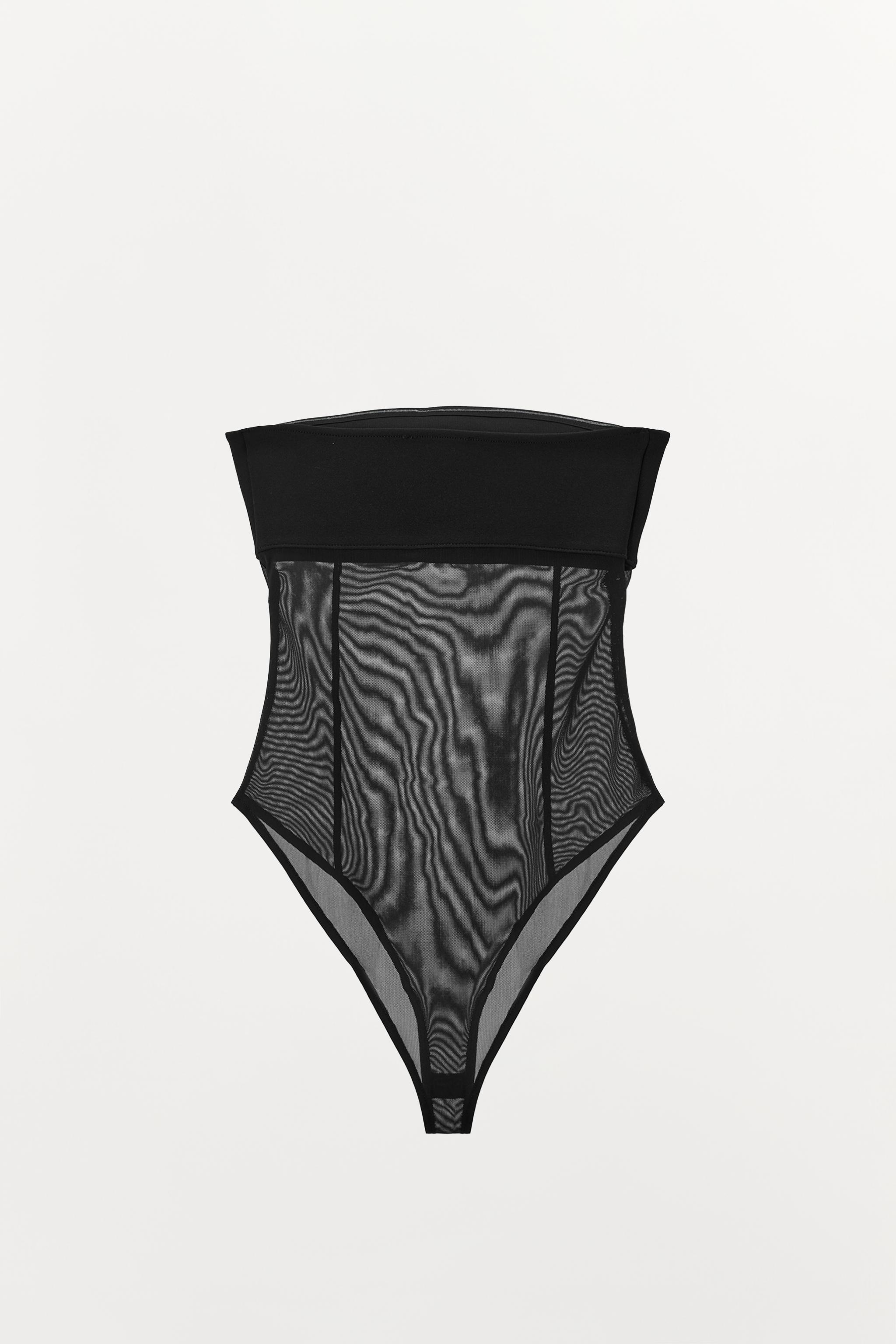 COMBINATION TULLE BANDEAU BODYSUIT
