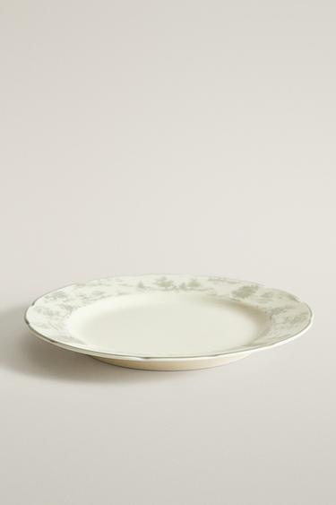 TOILE PORCELAIN DESSERT PLATE — Gray 2
