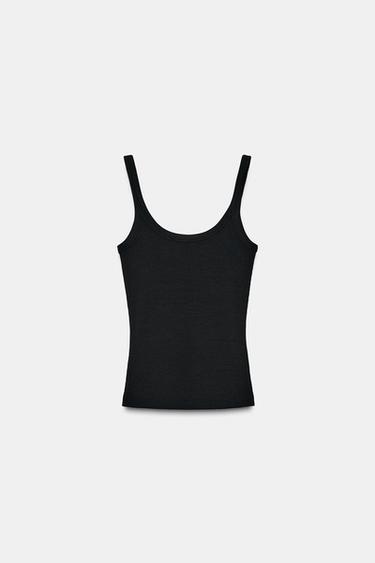 BASIC STRAPPY T-SHIRT - Black by Zara