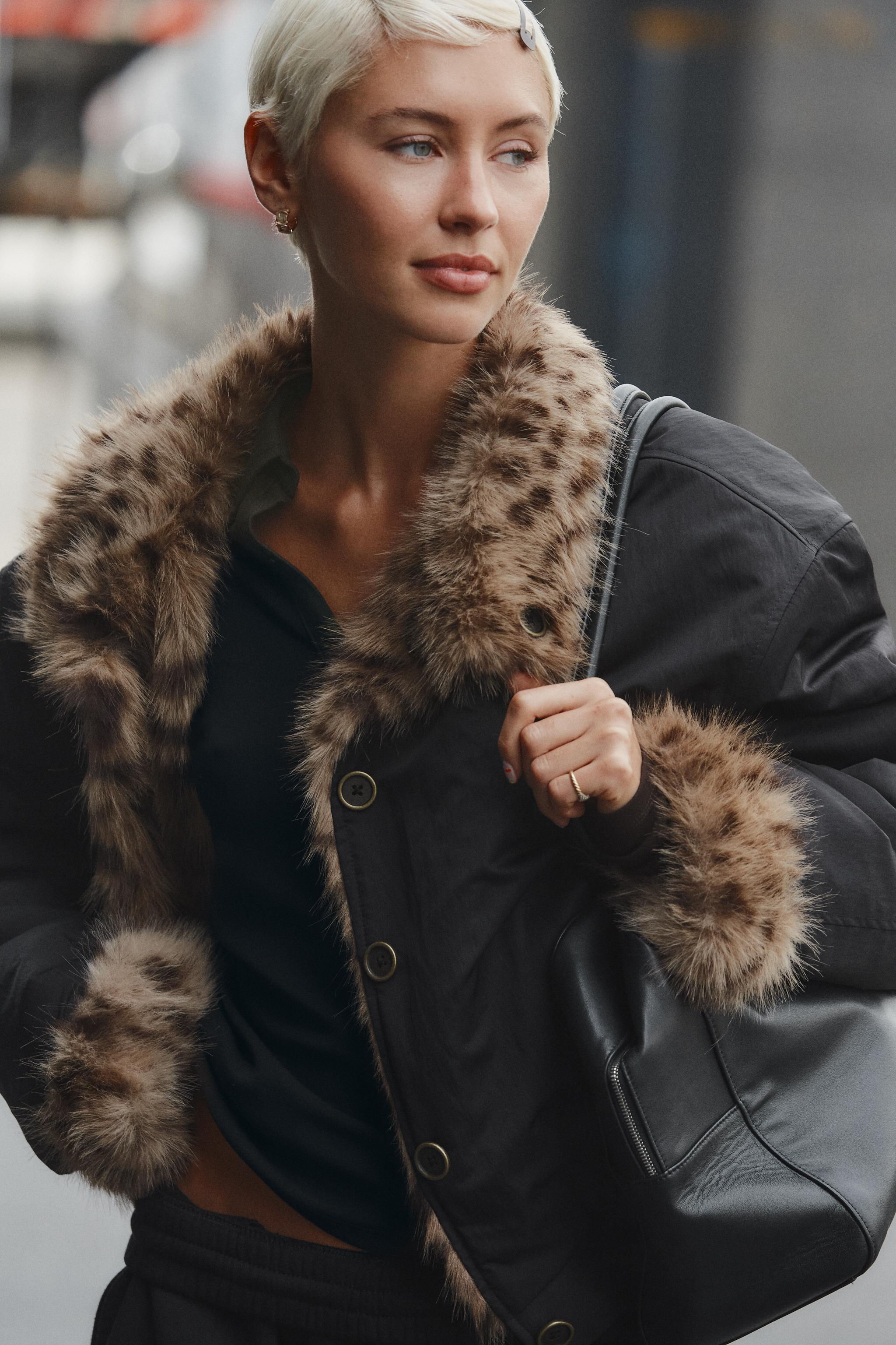 REVERSIBLE FAUX FUR JACKET