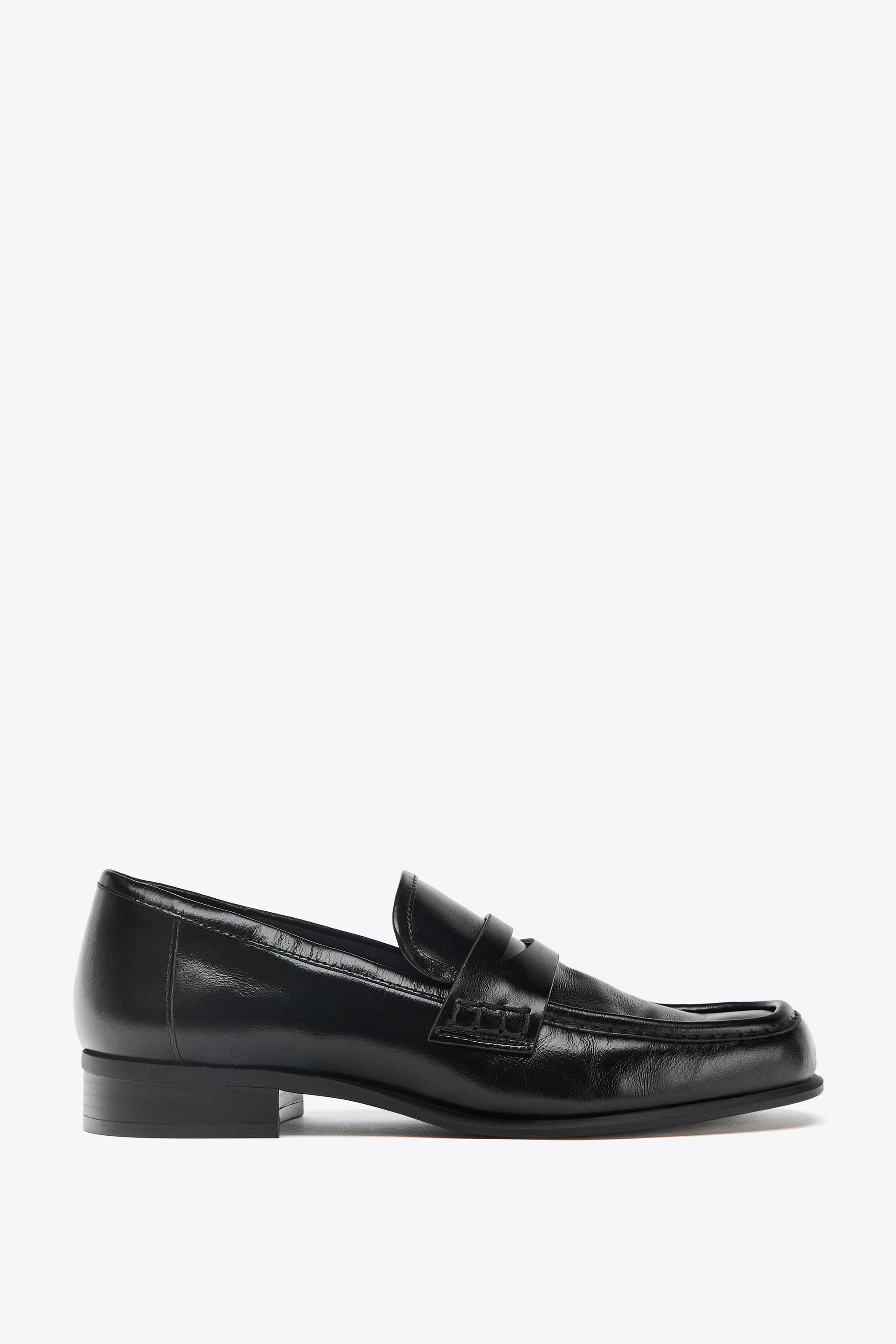 LEATHER LOAFERS - Black | ZARA United States