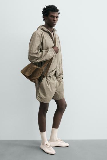 LEATHER CROSSBODY BAG - Khaki Green by Zara - Image 0