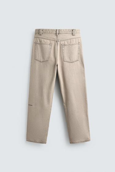 JEAN COUPE LOOSE - Écru / Marron de Zara - Image 8