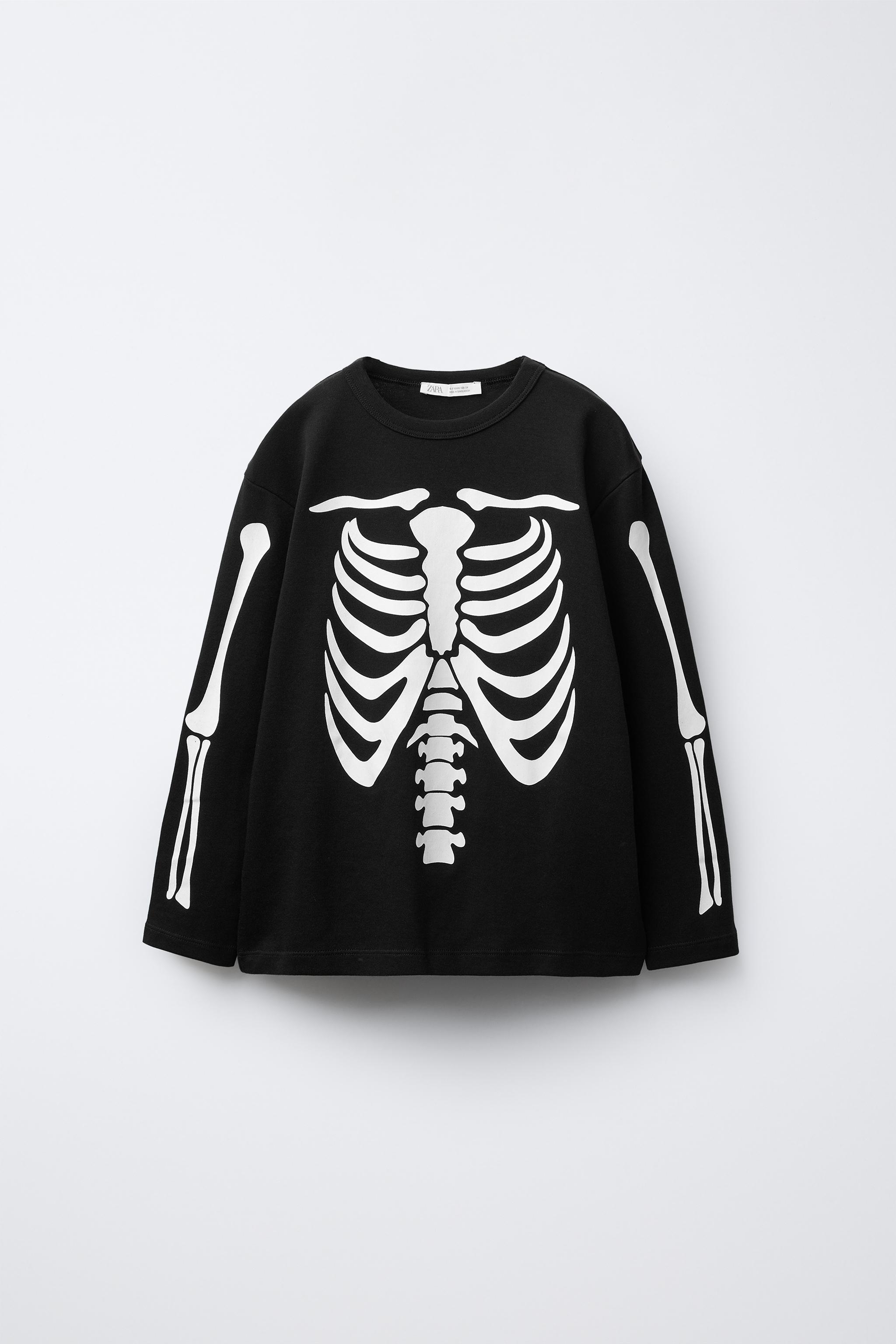 6～14歳/暗闇で光るスケルトンパジャマ - ブラック | ZARA Japan