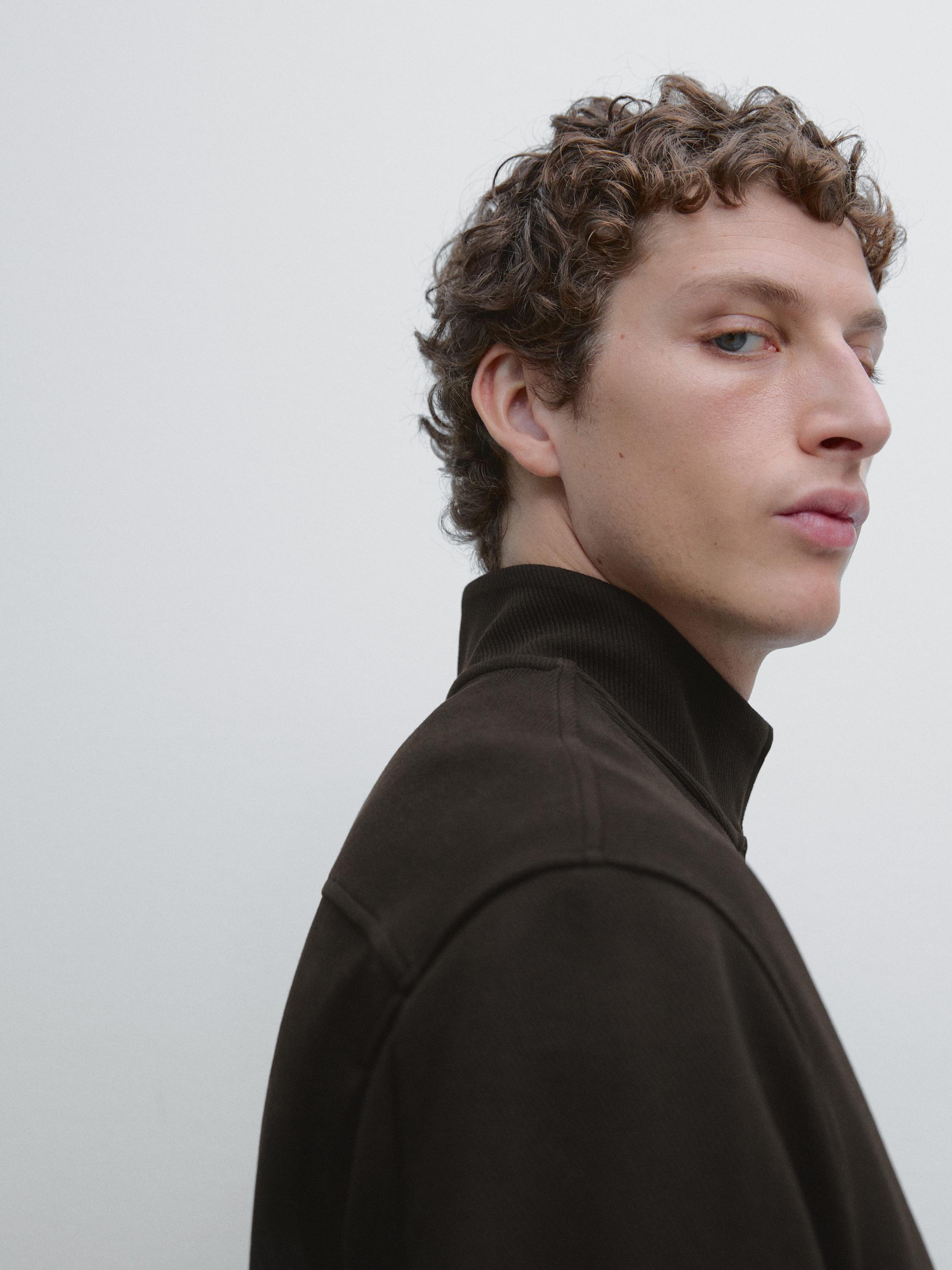 Veste zippée en maille de coton mélangé