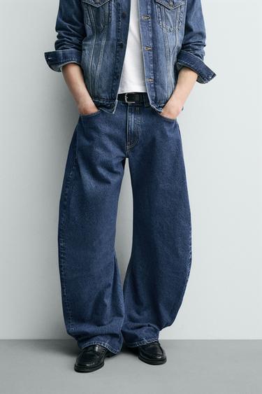 BARREL FIT JEANS WITH TWISTED SEAM - Blue by Zara - Image 1