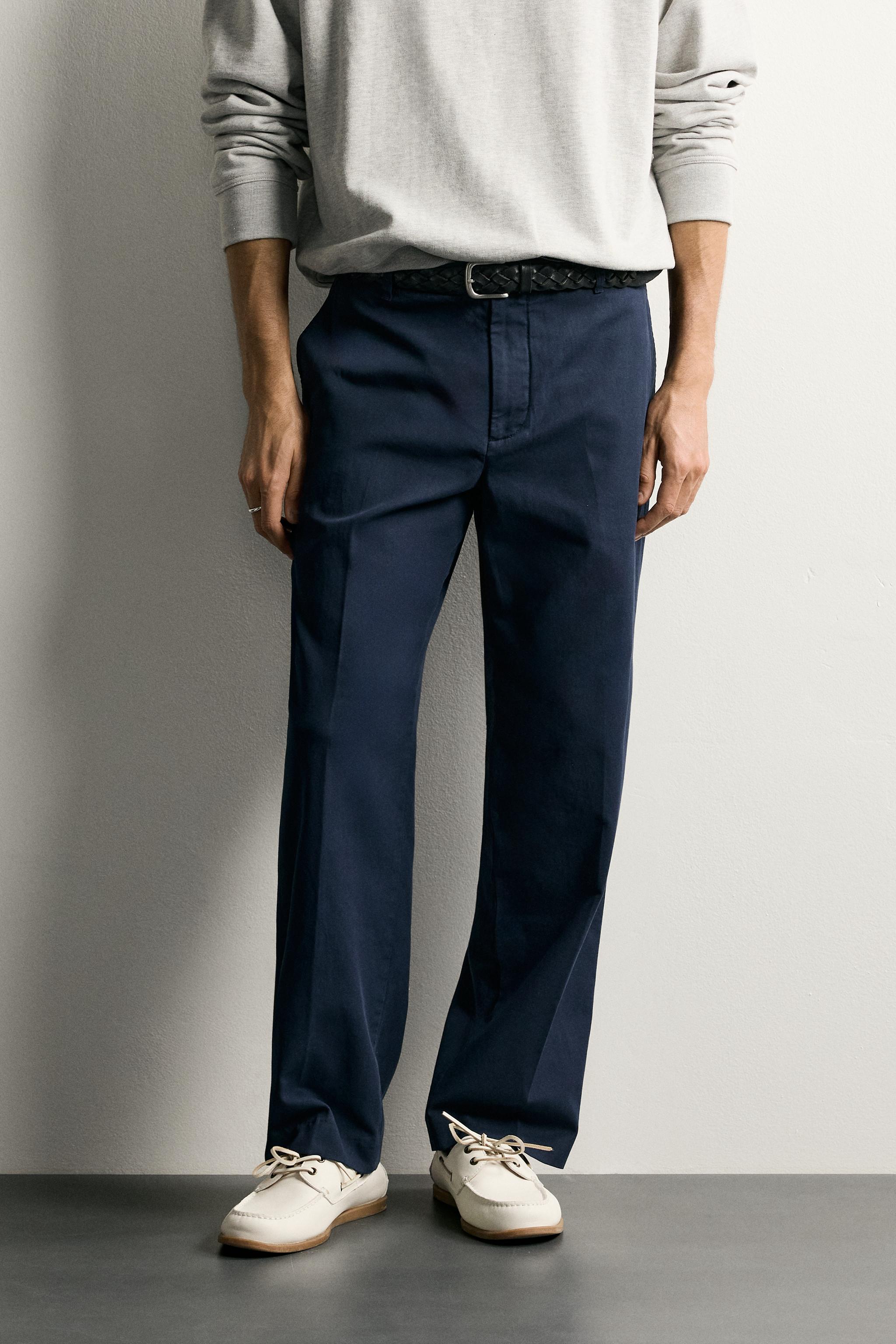 RELAXED FIT WASHED SUIT TROUSERS