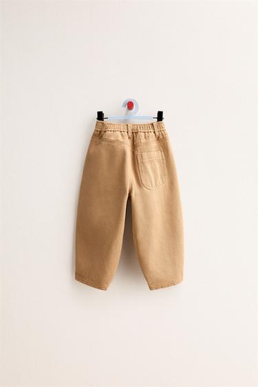 ZARA TIMELESS - QUẦN VẢI DỆT CHÉO DÁNG BALLOON - Màu vàng dịu từ Zara