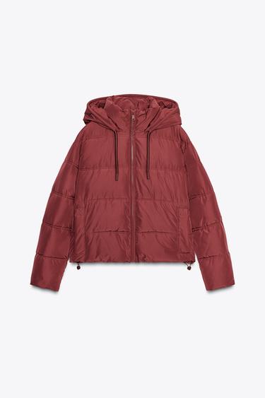 ANORAK CORTO CAPUCHA WATER REPELLENT WINDPROOF - Granate de Zara