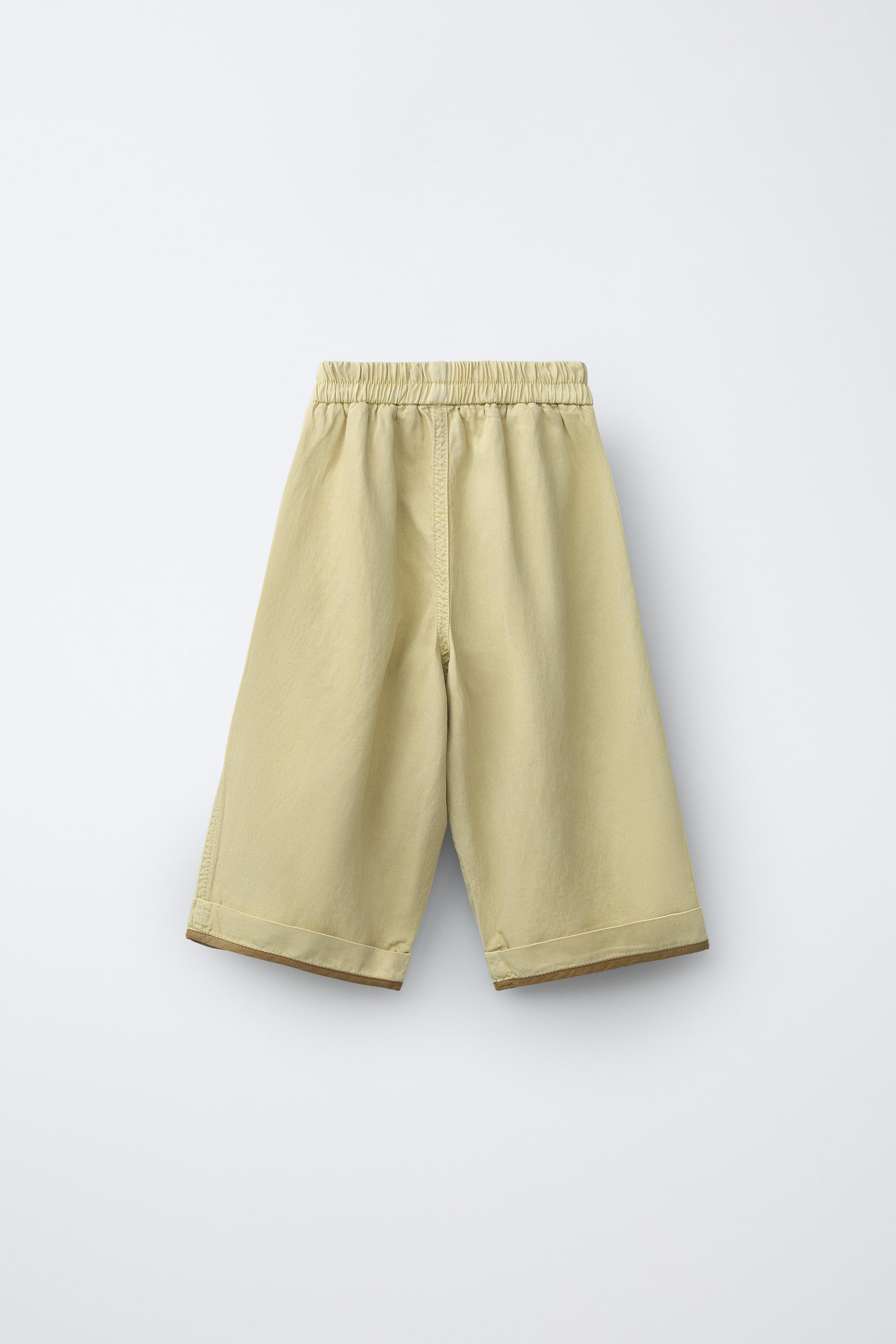 ZARA TIMELESS - PANTALON AVEC LIN BAS CONTRASTÉ