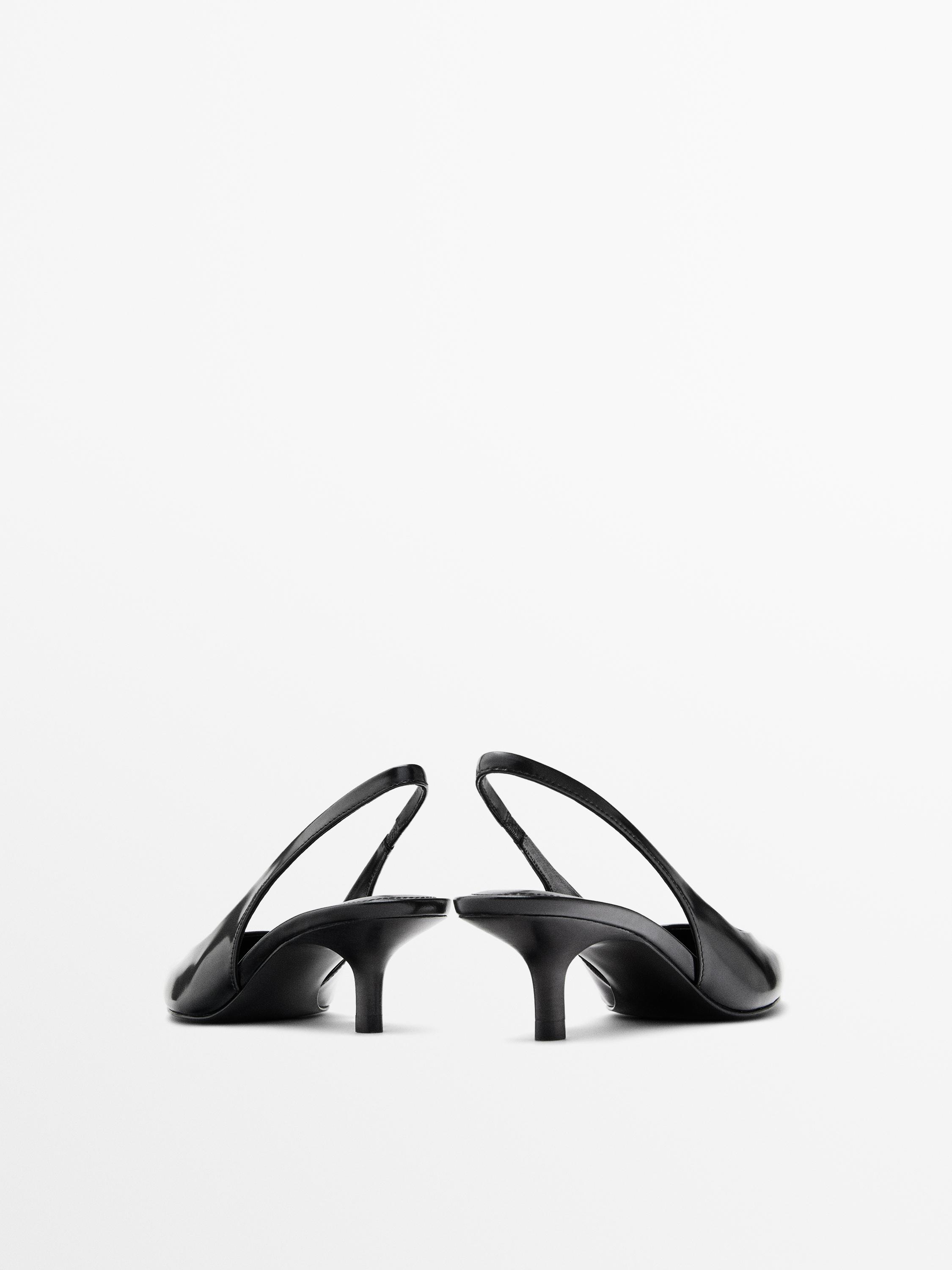 Leather high-heel mules