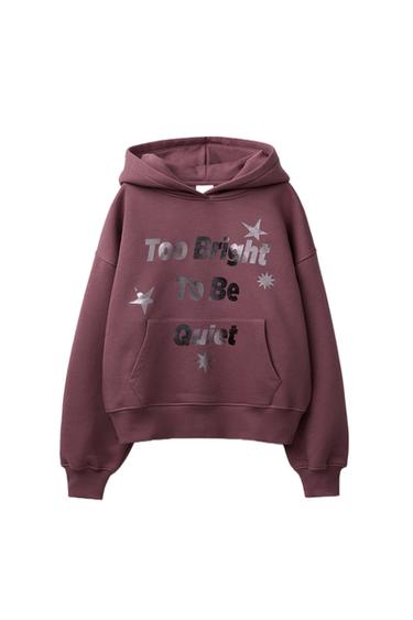 HOODIE WITH SHINY TEXT