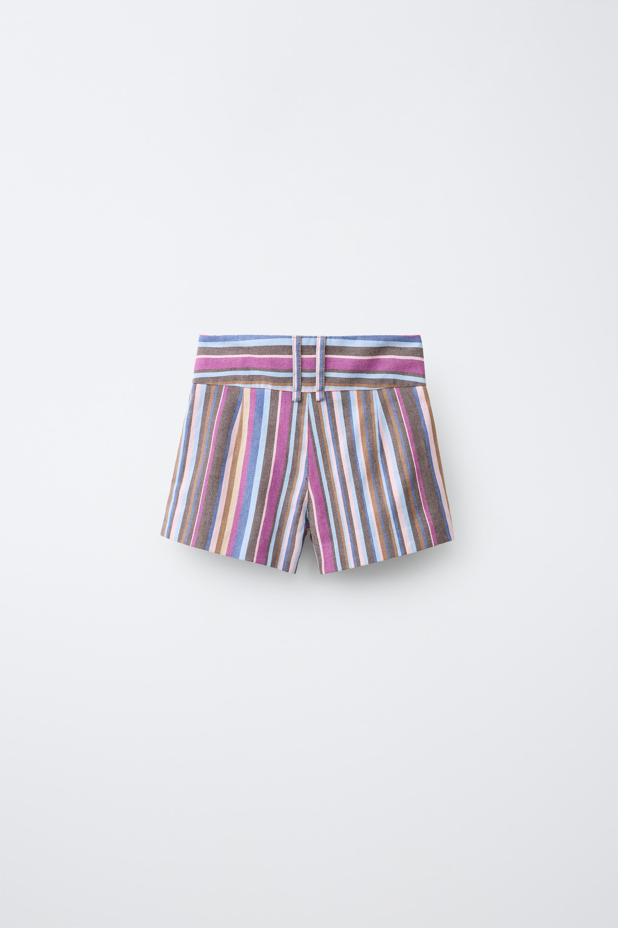 WIDE WAIST STRIPED SHORTS