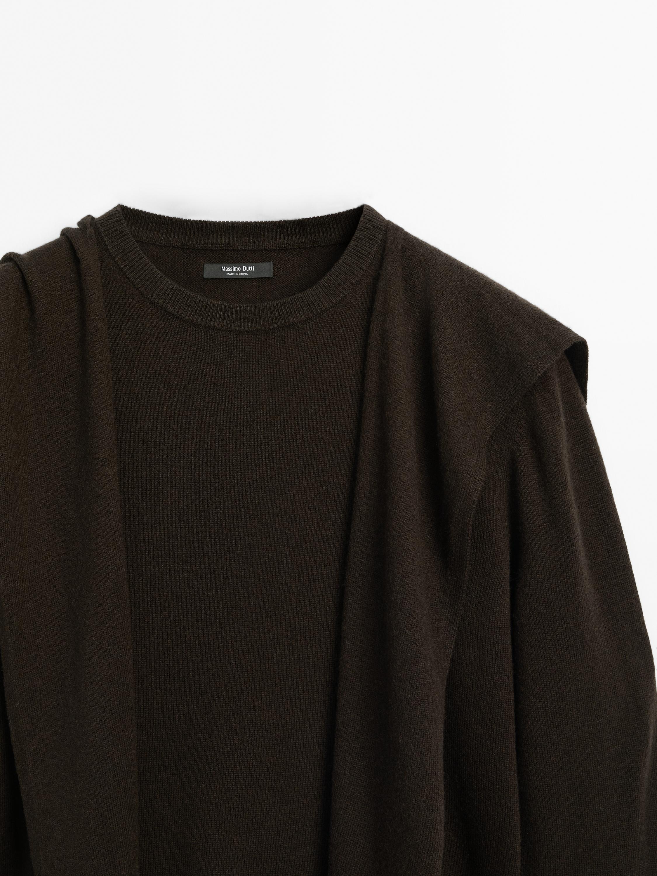 Wool blend knit double sweater - Brown | ZARA United States