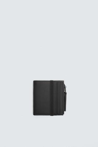 RUBBERISED WALLET PURSE - Black by Zara