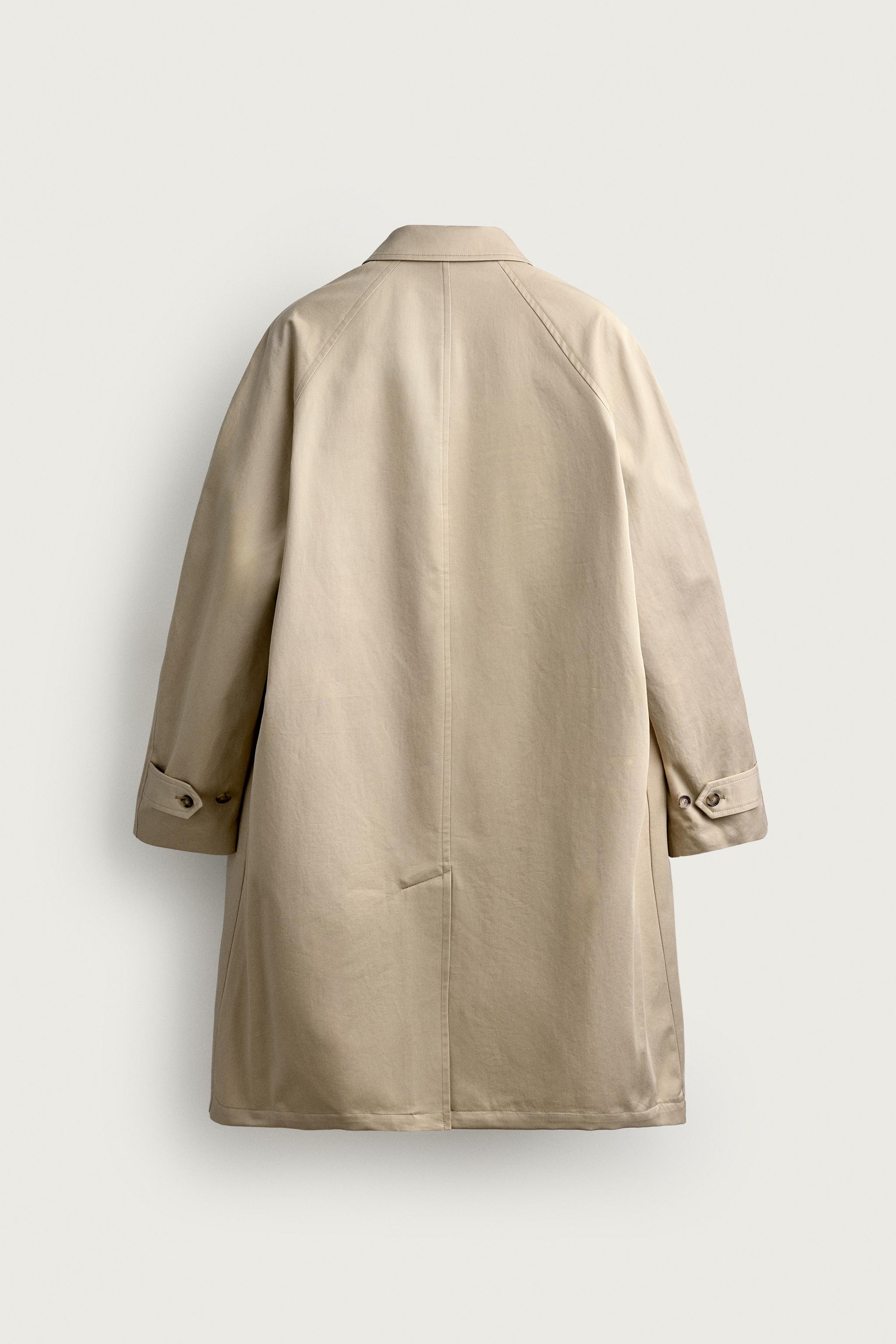 LONG RELAXED FIT TRENCH COAT — Beige