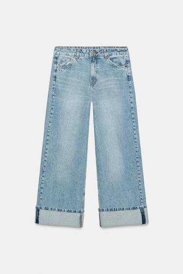 Zara TRF RELAXED LOW-RISE JEANS - Blue