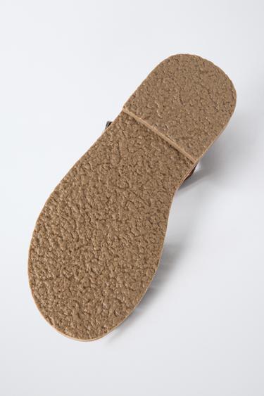 SANDALES À BRIDES EN CUIR - Marron de Zara - Image 6