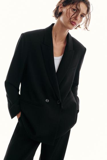 OVERSIZE DOUBLE-BREASTED BLAZER - Black by Zara