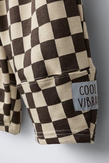 PANTALON BALLON À CARREAUX DAMIER - Marron de Zara - Image 4