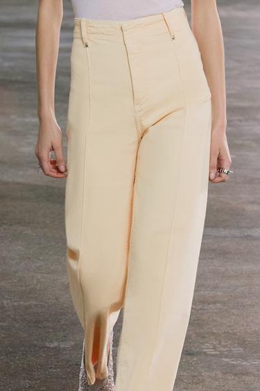 JEAN COUPE LARGE ET TAILLE HAUTE COLLECTION ZW - Jaune clair de Zara - Image 1