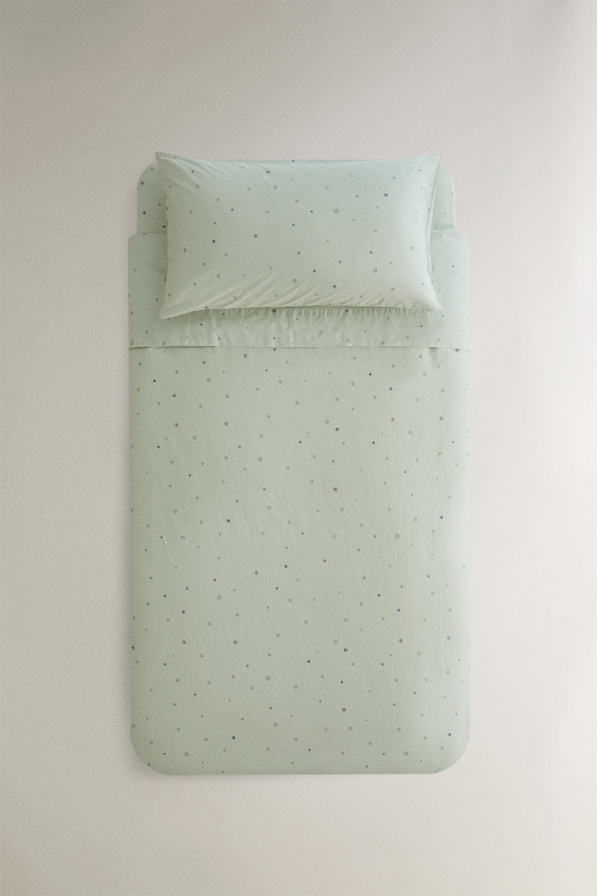 KIDS' COTTON STAR PRINT DUVET COVER