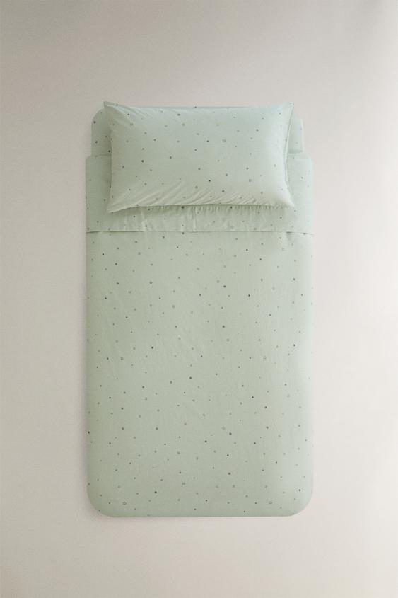 CAPA DE EDREDOM INFANTIL ALGODÃO ESTRELAS - Verde-claro da Zara - Imagem 0