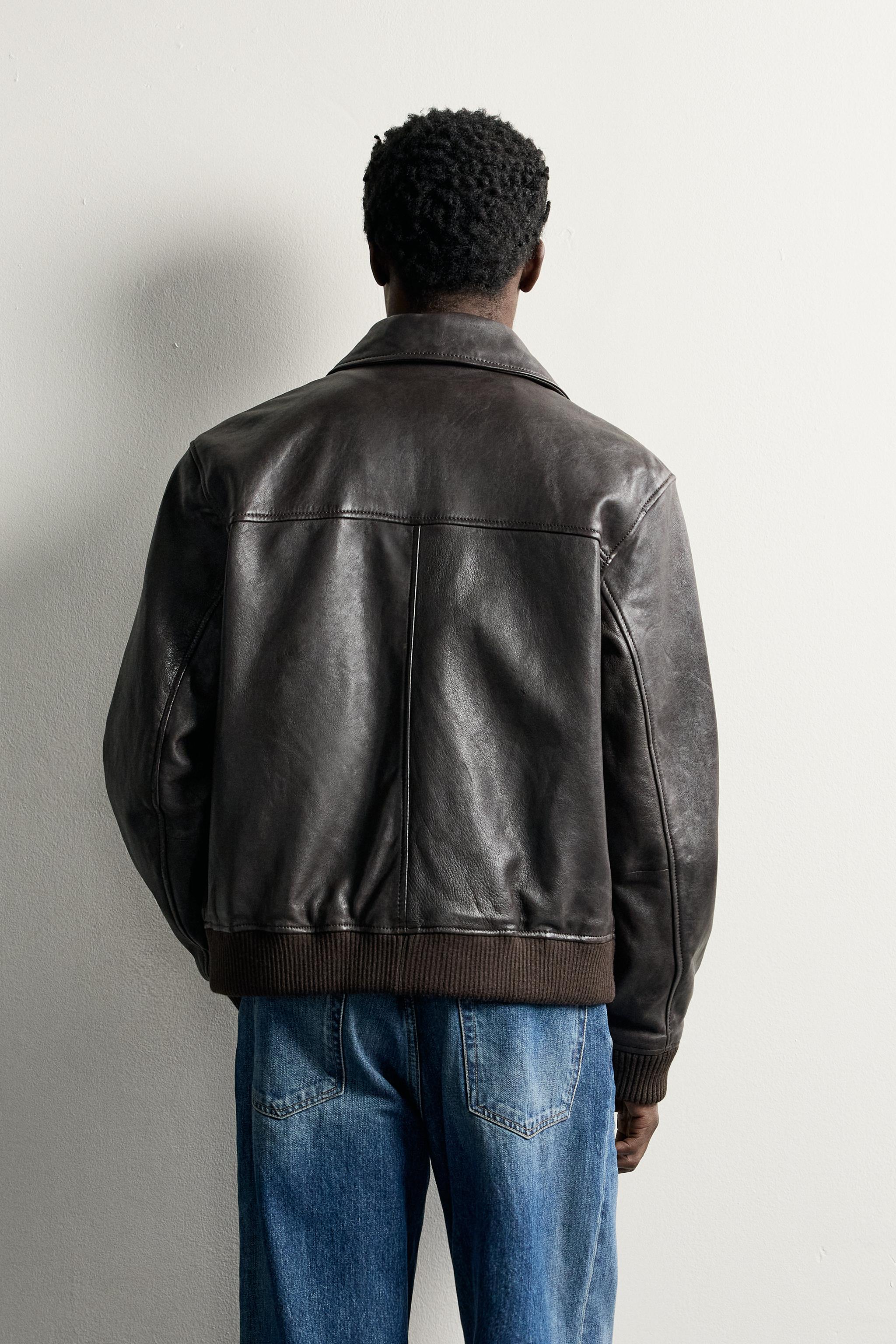BLOUSON EN CUIR REGULAR FIT