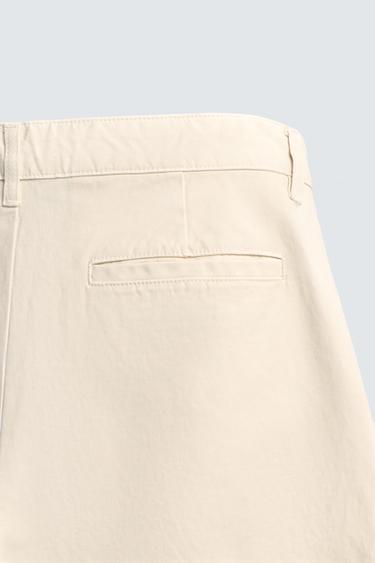 PANTALON COUPE DÉCONTRACTÉE À PLIS - Blanc cassé de Zara - Image 8