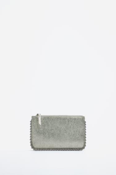 STUDDED CROSSBODY PURSE - Silver by Zara