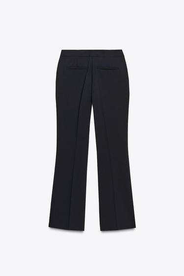 Zara FLARE PANTS - Navy blue