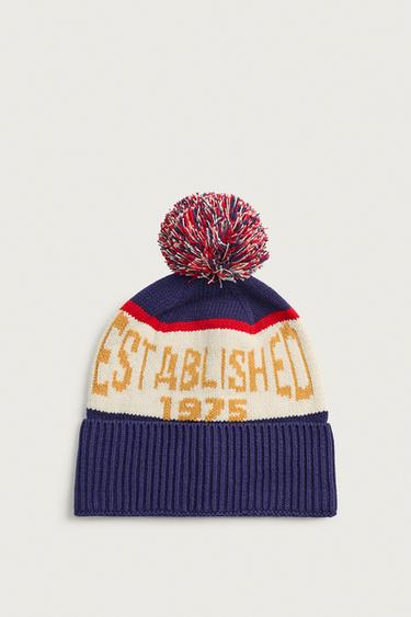 POMPOM JACQUARD KNIT BEANIE - Multicoloured by Zara