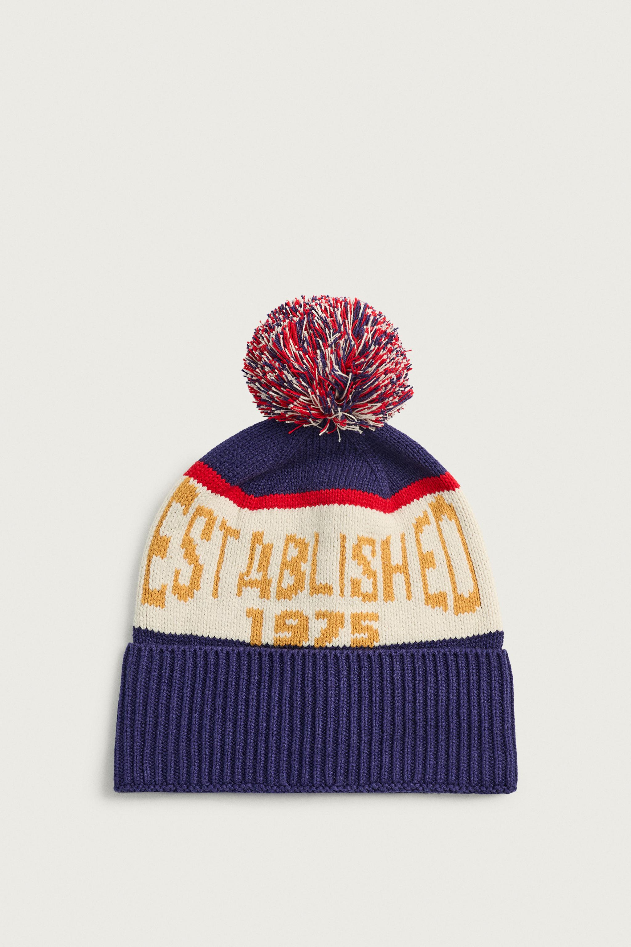 POM-POM JACQUARD KNIT BEANIE