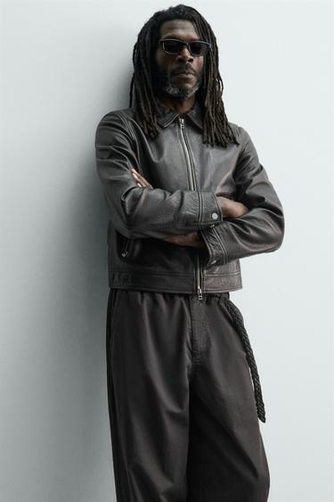 BLOUSON EN CUIR AARON LEVINE X ZARA - Noir de Zara - Image 4